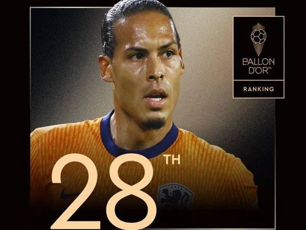 Fan sốc với thứ hạng Van Dijk ở Quả Bóng Vàng 2025