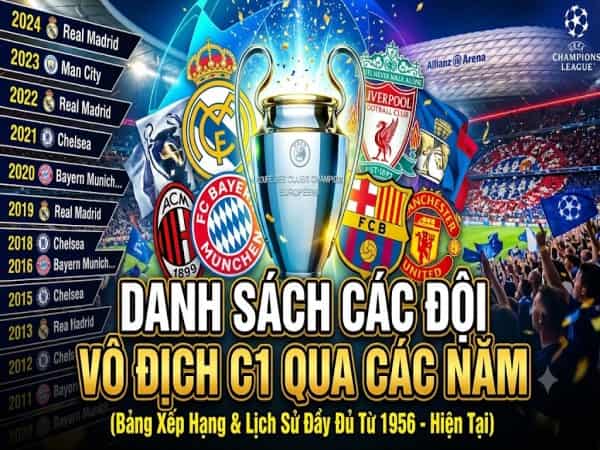 Danh sách các đội vô địch C1 qua các năm: Cột mốc vĩ đại