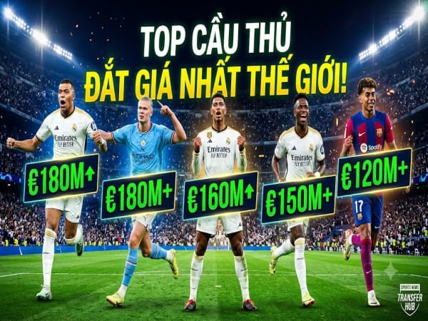 TOP những cầu thủ đắt giá nhất thế giới giá trị hàng đầu